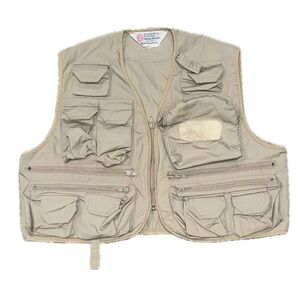 🦺🎣 SEAWAY Vintage 80s Utility Fishing Vest Multi-Pocket Gorpcore Hong Kong Sz M